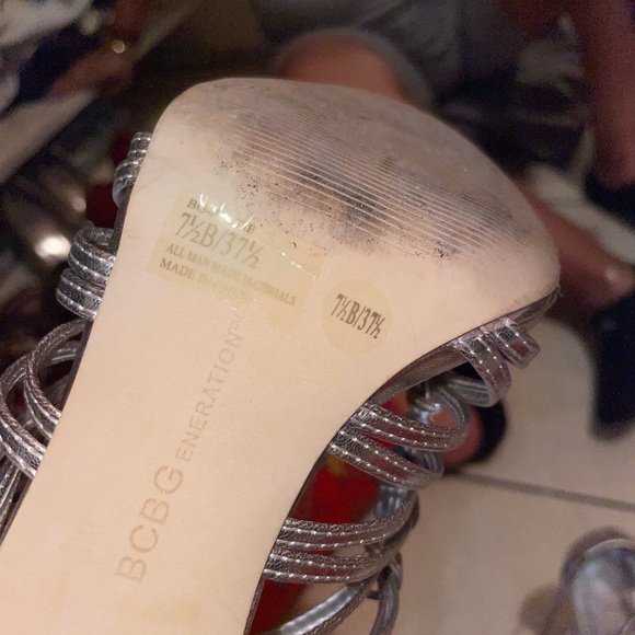 Silver strappy sexy high heel - Picture 3 of 4